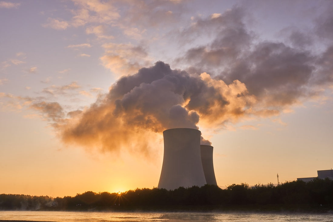 nuclear reactor during sunset